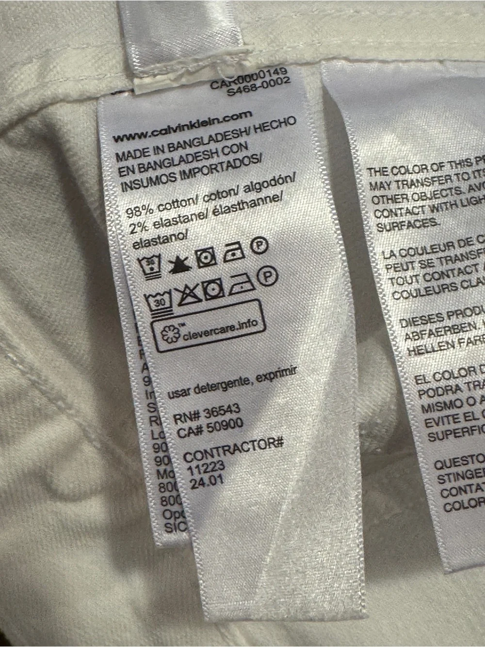 Calvin Klein Classic Denim Trucker Jacket Optic White Sz L Retail Price $109.00 - Picture 11 of 15